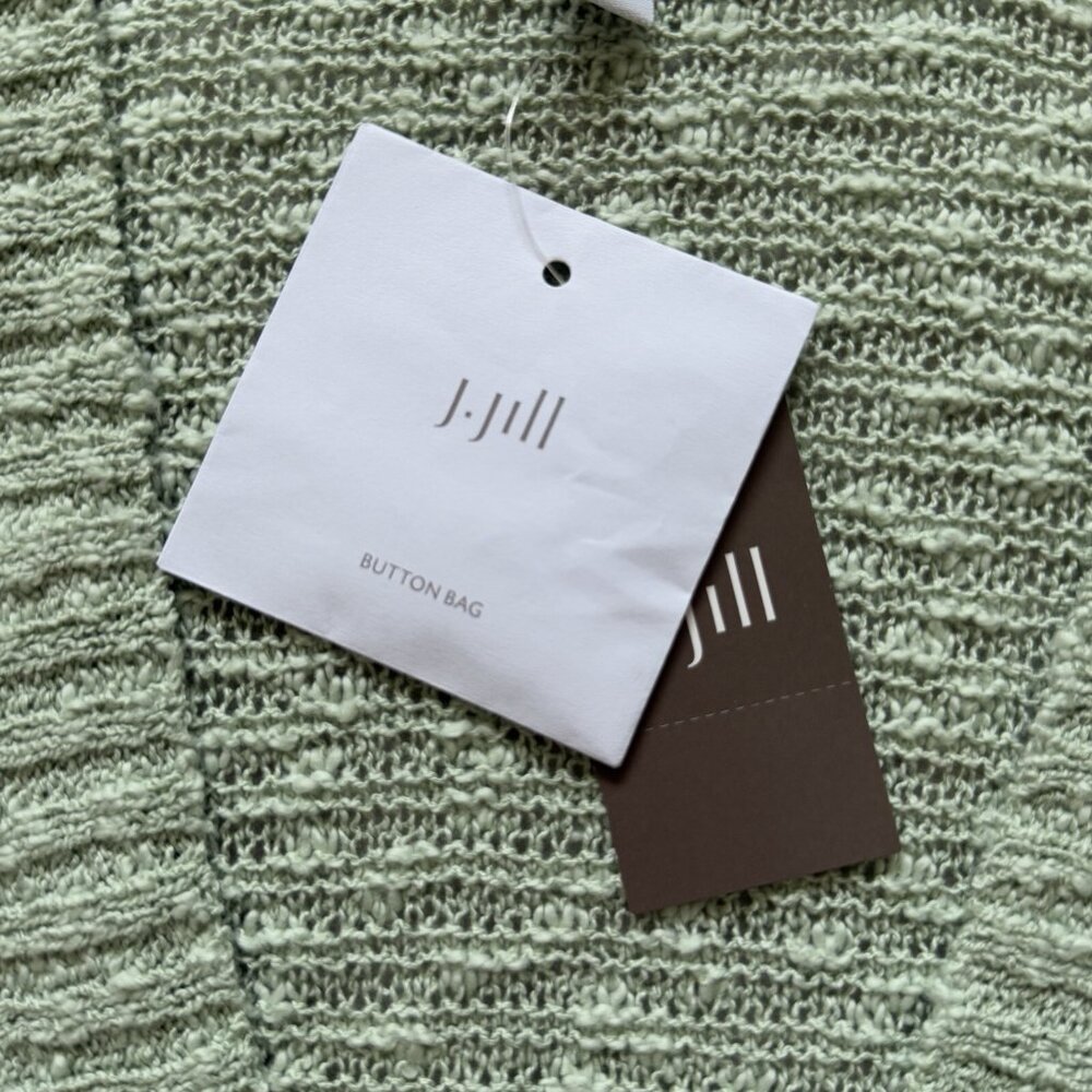 J. Jill Size Large Textured Prickly Pear Green Cardigan Sweater Button Front NEW - Picture 4 of 12
